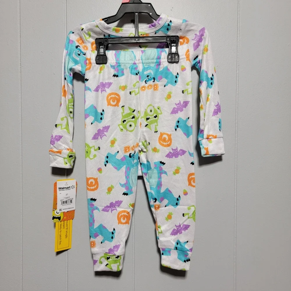 Disney‎ Monsters Inc Halloween Pajamas Toddler Sulley Mike Wazowski 2pc Set NEW